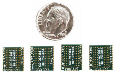 DDR4 Direct Attach Component Interposers (sizing relative to US coin) LPDDR2 component