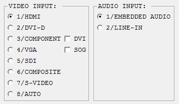 Configuration UFG-10 MC Video and Audio Input The video and audio source is selected from the corresponding sections of the dialog. In VIDEO INPUT select the type of video that you need to capture.