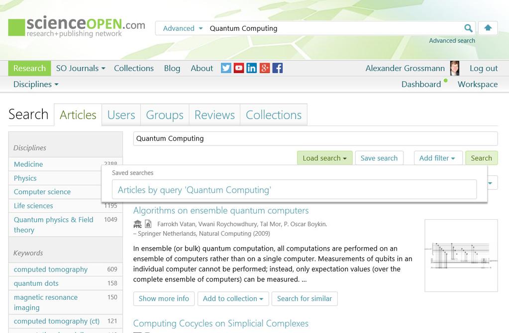 search to target relevant papers & save
