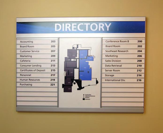 Directories Arris System Directories feature subsurface, removable cartridges of extruded aluminum bands that can accommodate