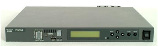 Cisco D9894 HD/SD AVC Low Delay Contribution Decoder The Cisco D9894 HD/SD AVC Low Delay Contribution Decoder is an audio/video decoder that utilizes advanced MPEG 4 AVC compression to perform