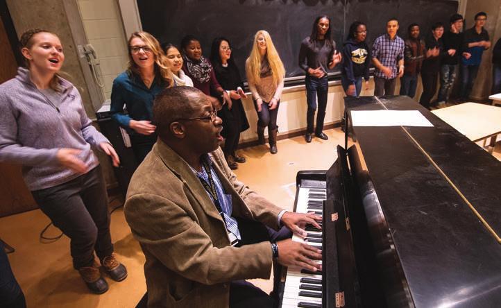 The group performs spirituals, hymns, and gospel songs frequently on campus and in the Greater Rochester community.