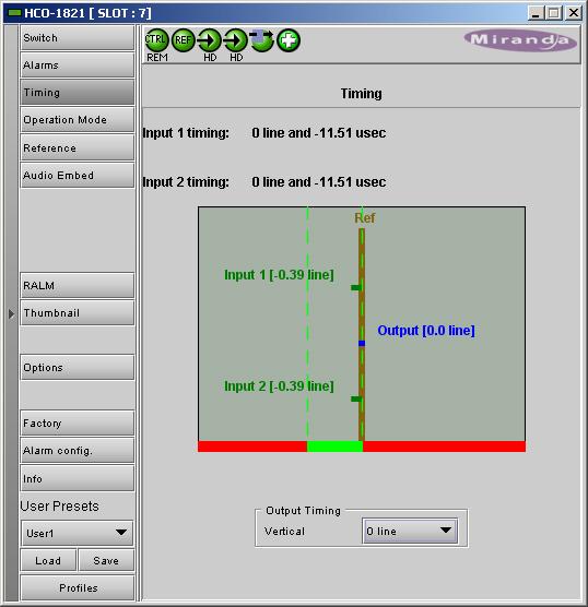 19 Output timing examples (b) Output timing = +1/2H The graphic and the text at the top of the panel show the timing of the two