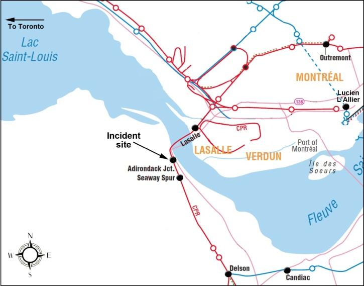 - 2 - Factual Information On 13 September 2012, at 1715, 1 southbound Agence métropolitaine de transport (AMT) commuter train No.