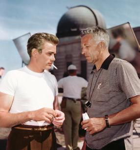 stargazing: Nicholas Ray with James Dean at Griffith Park Observatory, site of the famed knife fight in Rebel Without a Cause (1955).