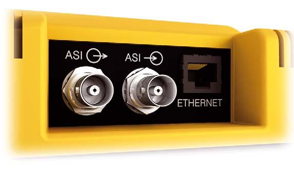 Transport stream input and output Interfacing with professional headend equipment Having a TS-ASI input and output is an essential