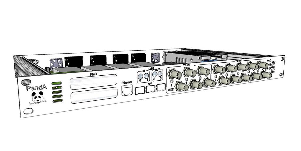 Mechanics - Front Gigabit Ethernet 2x LVDS Input 2x Outputs Standard LPC-FMC Control Systems