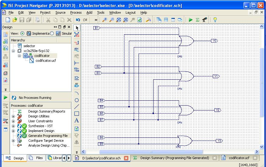 Encoder created in Xilinx The 4-bit comparator (Figure 6a), realised on the