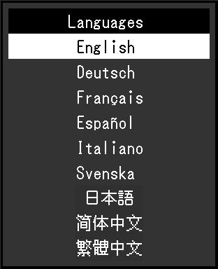 Chapter 3 Advanced Adjustments/Settings Languages The display language for menus and messages can be selected.