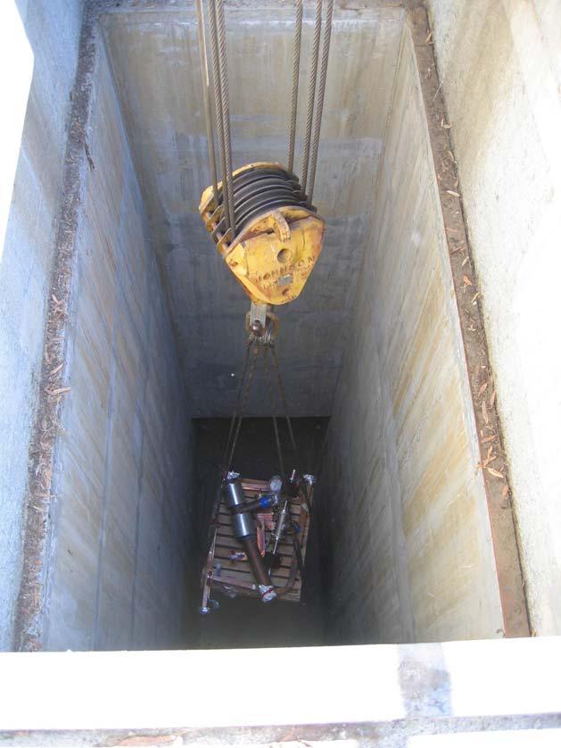 Linac Tunnel 25 Below A portable crane is routinely