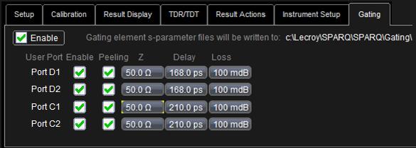 The SPARQ application automatically reads these files from the SPARQs SD card, and enters the filenames into the GUI. For adapters and the fixture, the user selects the Touchstone files to use.