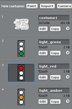 Project 1D: 3 LEDs (1 each of red / yellow / green) operate like a traffic control system