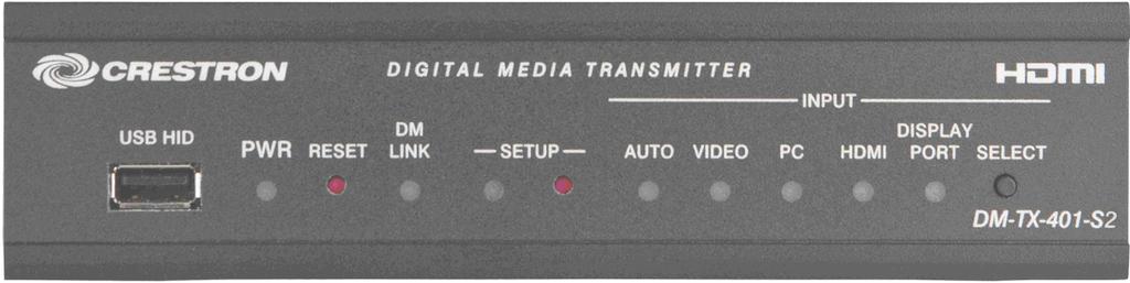 Crestron DM-TX-401-S/S2 DigitalMedia 8G Fiber Transmitter 401 Physical Description This section provides information on the
