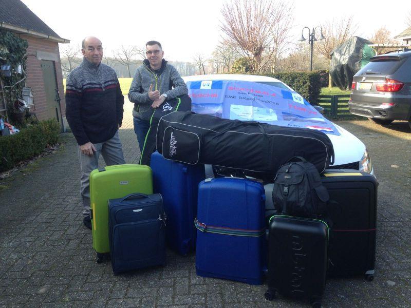 After intense preparations and checks as this was their first three bands DXpedition the journey started on February 22 nd at Amsterdam Shiphol airport with a surprise: Jos and Chris were upgraded