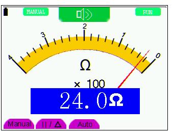 6.1.2. Measuring Diode To make a measurement on the diode, do the following: 1. Press the R key and R appears at the top of the screen. 2. Press SET key till the following is displayed on the screen.
