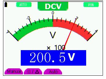 Now, you can see a screen that looks like the following Figure. Figure 25: DC Voltage Measurement 6.1.6. Measuring AC Voltage To measure the AC voltage, do the following: 1.