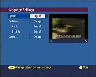 Setting Language You may set the language. Digital terrestrial television channels can broadcast simultaneous soundtracks in more than one language.