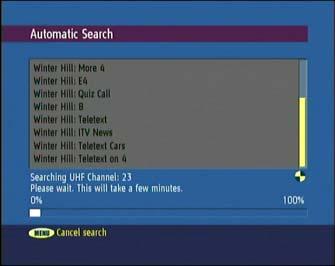 Setting Automatic Search Press buttons to select Automatic Search, then press OK button to start search.