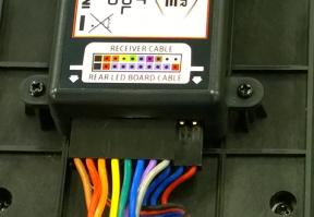 Receiver Cable Color Codes: Brown Ground Red +5V Orange Ch. 1 (towards the small numbers printed on the RX) Yellow Ch. 2 Signal pin Green Ch. 3 Signal pin Blue Ch.