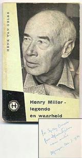 GELRE, Henk Van (MILLER, Henry). Henry Miller Legende en Waarheid. Tielt / Den Haag: Lannoo (1962). First edition. Wrappers.