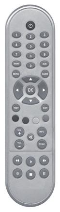 Remote control buttons Numbers 0 to 9 Swap Sub(titles) Menu Guide ᐱ and ᐯ arrows ᐸ and ᐳ arrows OK Text Exit Colour buttons Vol+/- Mute Info TV/AV Switches the system between standby and power on.