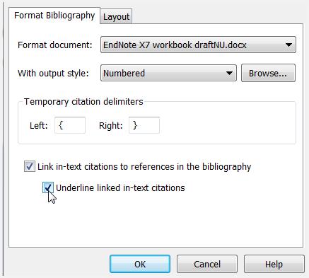 8.4.2 Layout The Layout tab (in the Configure Bibliography window) controls the appearance of the bibliography, including: font, size title, title formatting start number indentation and line spacing