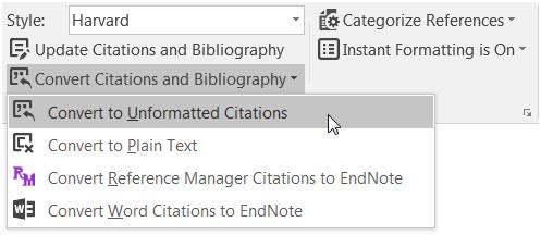 Changes will not be displayed in the document until you reformat the bibliography. 8.