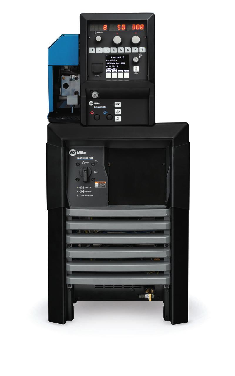 System Features isplay and controls for program select, volts/arc length and wire feed speed Memory buttons for quick program recall Tru-Feed technology provides precise feeding