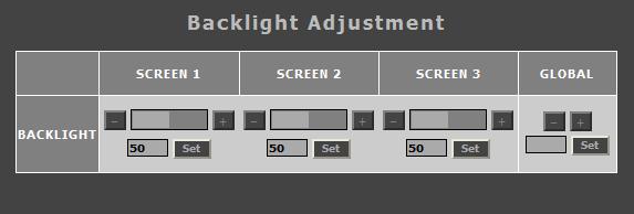 RGB Gain and Bias Use this section to adjust the Gain and Bias for the Red, Green and Blue components of the video signal. This can be done for each individual screen or globally.