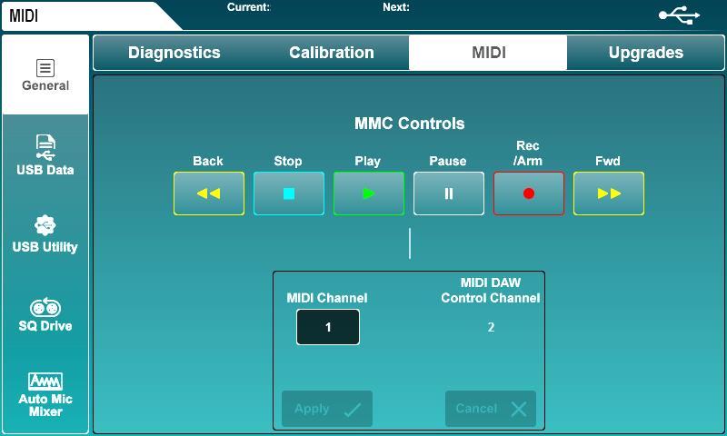 14. MIDI and DAW Control When connected to a computer either via USB or TCP/IP, the SQ sends and receives MIDI control messages. These can be broken down into two sets of bi-directional messages.