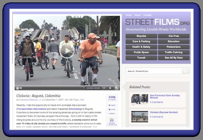 DIRECT RESULTS Published: Dec 2007 Viewed 150,000+ times Your Ciclovia video was critical to engage city leaders to start our own Sunday Streets program.