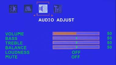 3.4.2.4 Audio Adjust Volume Adjusts the volume level. Bass Adjusts the bass level. Treble Adjust the treble level. Balance Adjusts the left and right speaker balance.