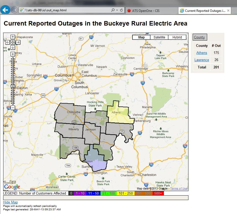 Outage Web Page Outages By County