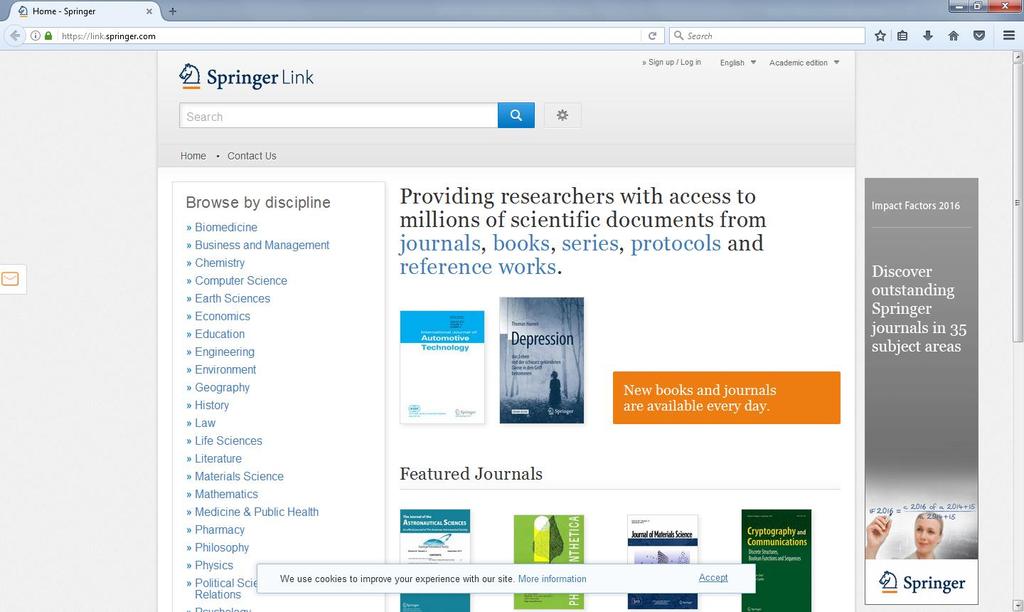 Springer Computer Science Archives The users of the library can access more than 100 computer science journal titles in more than 2939 volumes dating from 1971 to 1996 regarding various computer