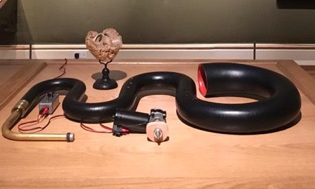Solo for Motor, Serpent and Brain Model Marianthi Papalexandri Alexandri 2017 Materials: motor, serpent, silicone, nylon, wood, rosin Sound Installation, Asmolean Museum -Supersonic