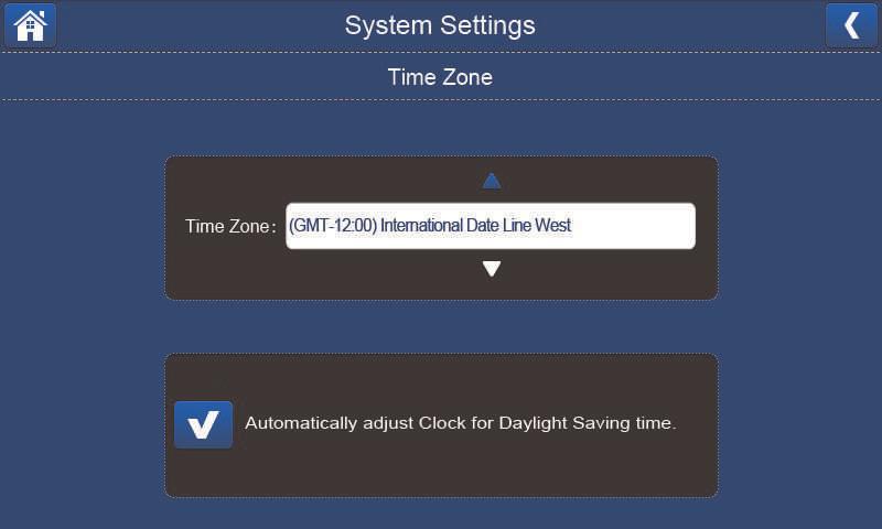 13 System Settings The System Settings menu contains the following sub-menus: Date & Time: Set the date and time on the system. For details, see 8 Setting the Time, page 20.