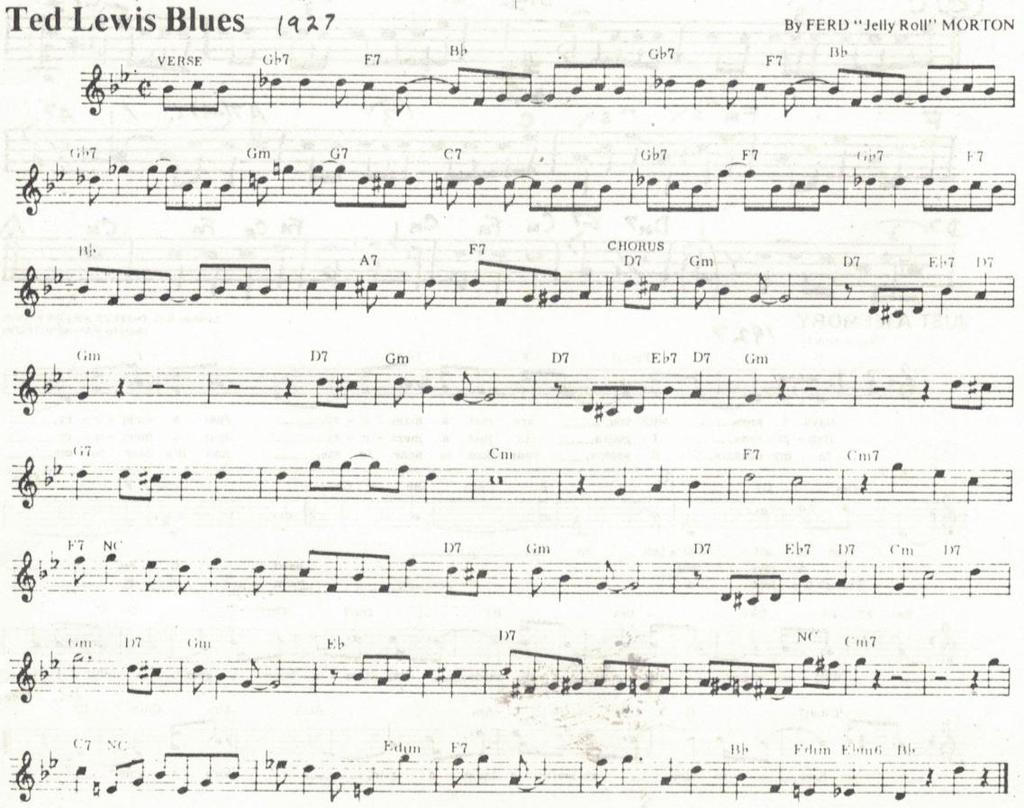 32 Ted Lewis Blues - 1927 Billy Goat Stomp - 1927 A stomp is defined as: A heavy, strongly marked beat associated with early ragtime and early blues form, characterized by stamping feet.