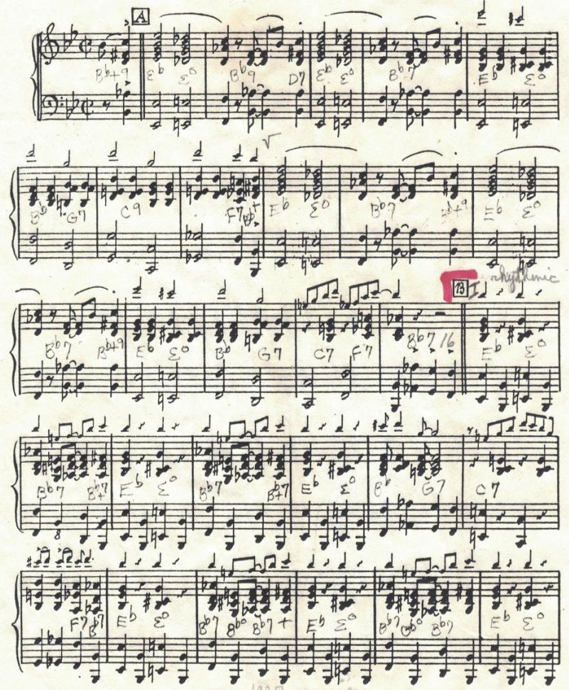 Hyena Stomp - 1927 The piece begins (section A) with a developed set of instrumental variations on a theme or riff.