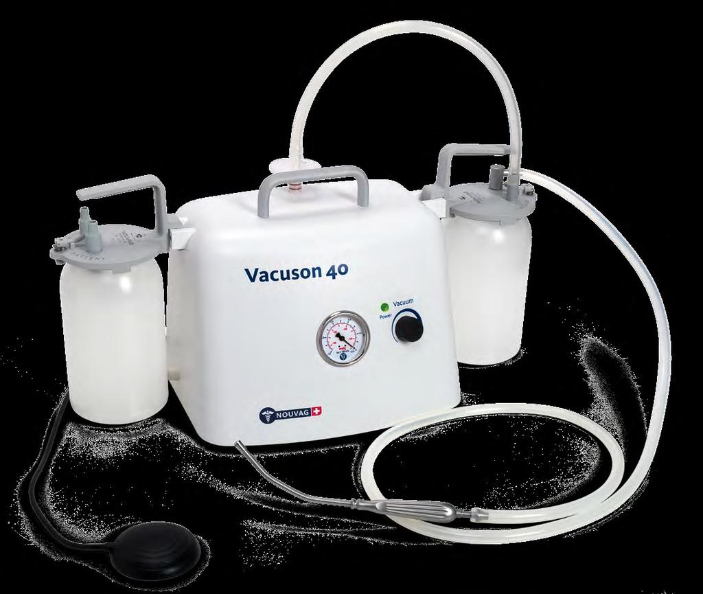 Vacuson 40, un vid puternic şi un domeniu extins de utilizare Pompele Vacuson sunt folosite pentru aspiraţia fluidelor şi a secreţiilor.