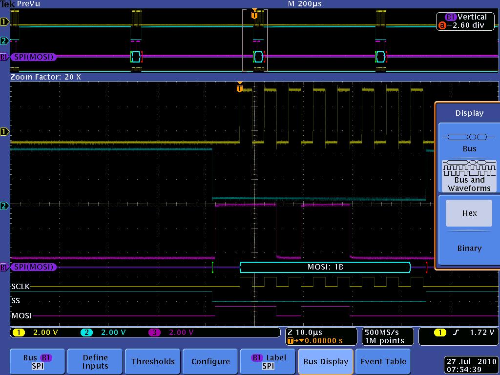 The Serial Application modules for the MDO4000, MSO/DPO4000, MSO/DPO3000, and MSO/DPO2000 Series transform the oscilloscopes into a robust tool for debugging serial buses with automatic trigger,