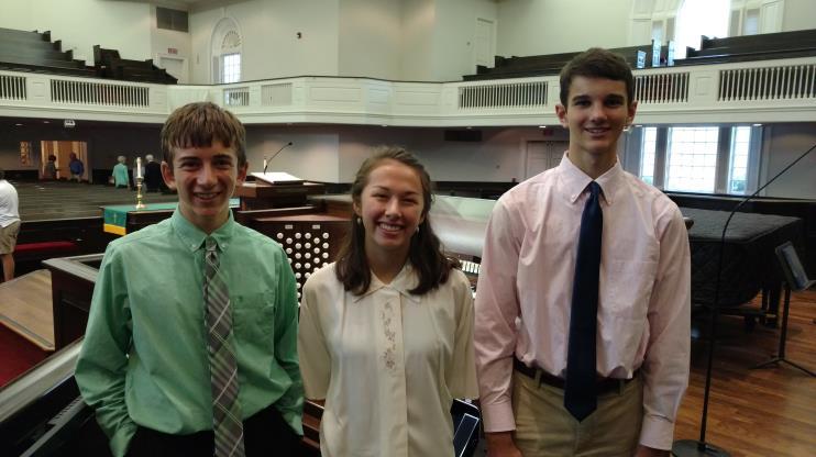 Stigall Scholars Update Congratulations to Stigall Scholars Luke Rosamond, Danielle Little, and Matthew Buie following their concert at Providence Baptist Church on July 16, 2017.