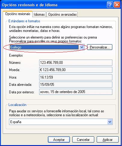 idioma predefinido o galego no corrector para Word e no resto das aplicacións do Windows XP, cómpre efectuar as seguintes