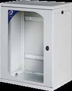 19 cabinets Wall mounted cabinets 400 Series 500 Series Wall mounted cabinets with reduced depth (420 mm). Ideal for the housing of the necessary equipment to realize cabling systems and LAN.