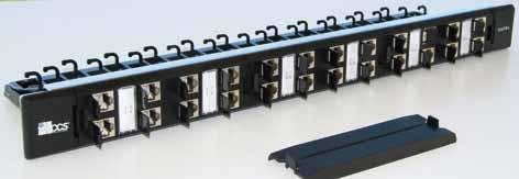 Easy Crimp System Category 6 A easy crimp Patch panels CAT 6 A CCS 24-port patch panel, supplied with 24 Easy Crimp die-cast shielded RJ45 jacks for transmission channels of Class E A.