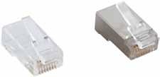 Patch cords and plugs Plugs Category 5E Category 6 CCS shielded or unshielded 8-pole plug to create patch cords.