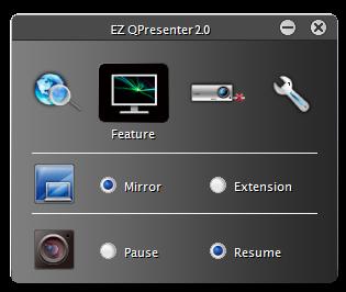 7. Stranica Feature (Značajke) omogućuje upravljanje prikazanom slikom putem projektora. i. Možete odabrati zrcalni ili prošireni prikaz. ii.