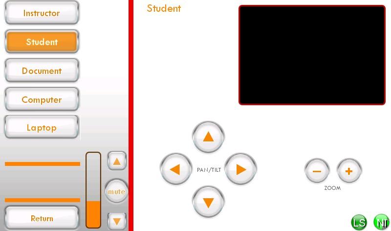 Choose Presentation if you are using the room for a traditional class or I-TV if you are connecting to another site. The monitors in the room will turn on and adjust for your activity.
