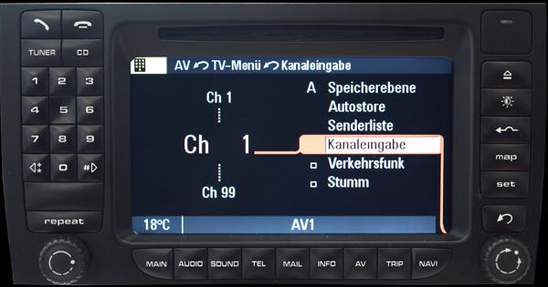 Function and controls (Porsche): To be able to use the controls, station buttons 0-9 of the PCM 2.1 system need to be assigned the corresponding control channels.