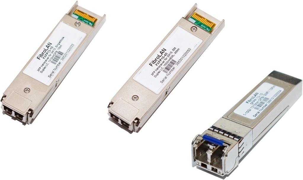 the broadband range from FE to 10GE This document deals with SFP+and XFP transceivers and their usage covering, GE, 1xFC, 2xFC, 4FC, 10GE, SONET/SDH and CWDM/DWDM Typical Applications: Broadband