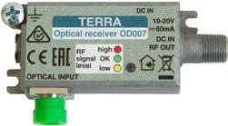 Fiber optics 1 SAT IF distribution equipment Optical receiver compact optical receiver of SAT IF and DTT signals optimal price-performance ratio AGC based on RF signal output level LED indication of